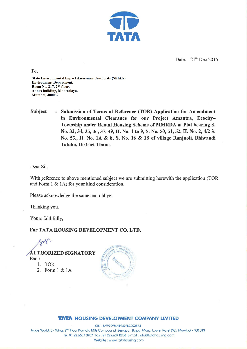 Township Under Rental Housing Scheme of MMRDA