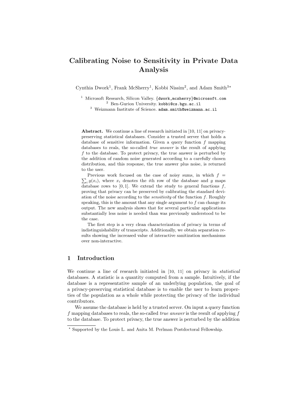 Calibrating Noise to Sensitivity in Private Data Analysis