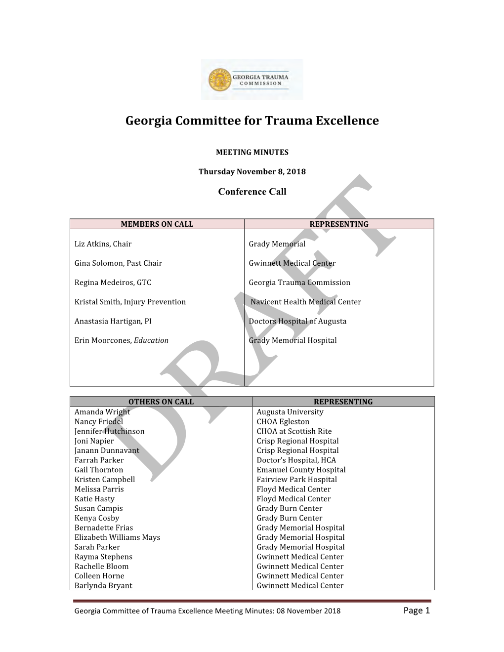 Georgia Committee for Trauma Excellence