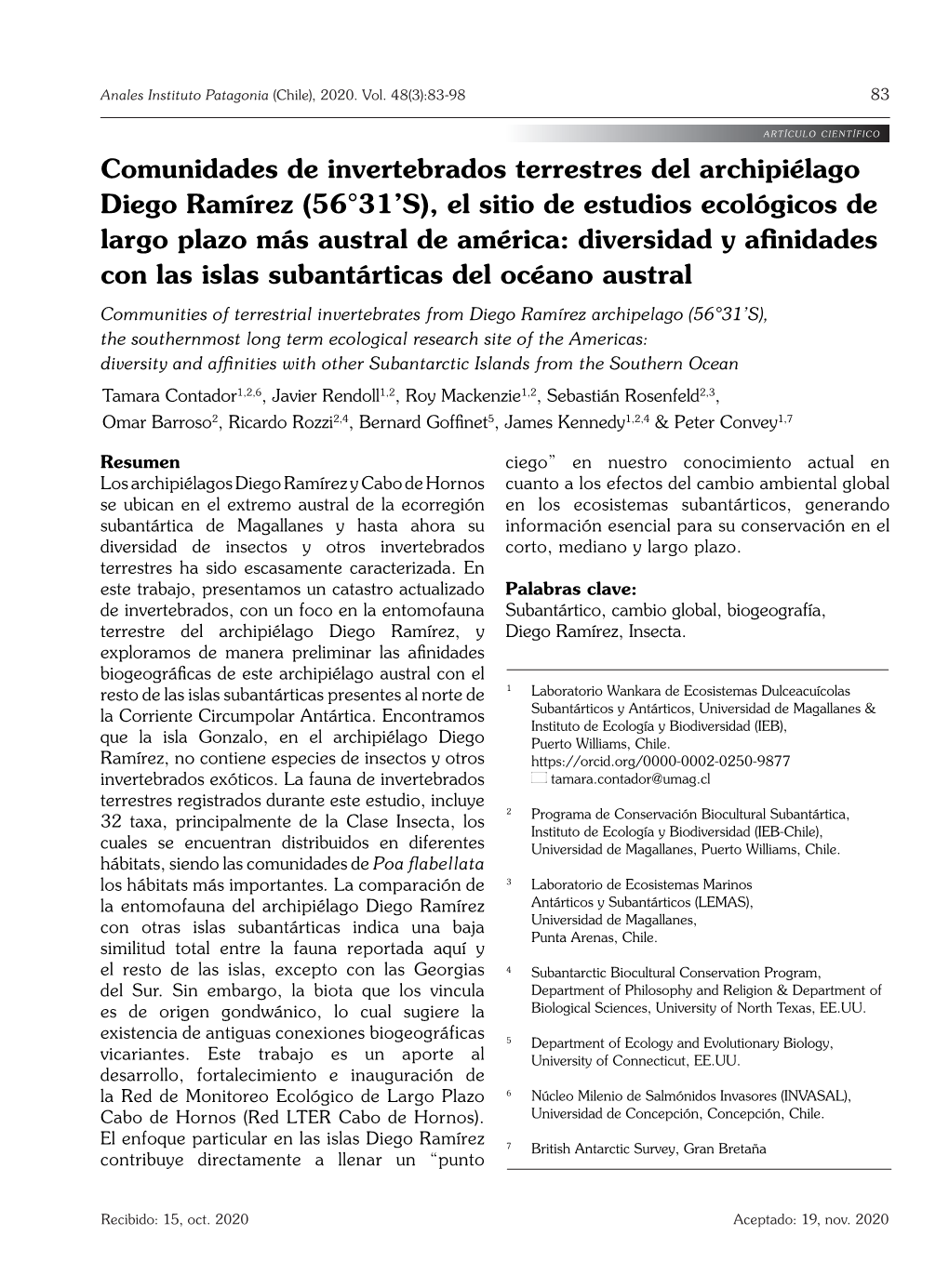 Comunidades De Invertebrados Terrestres Del