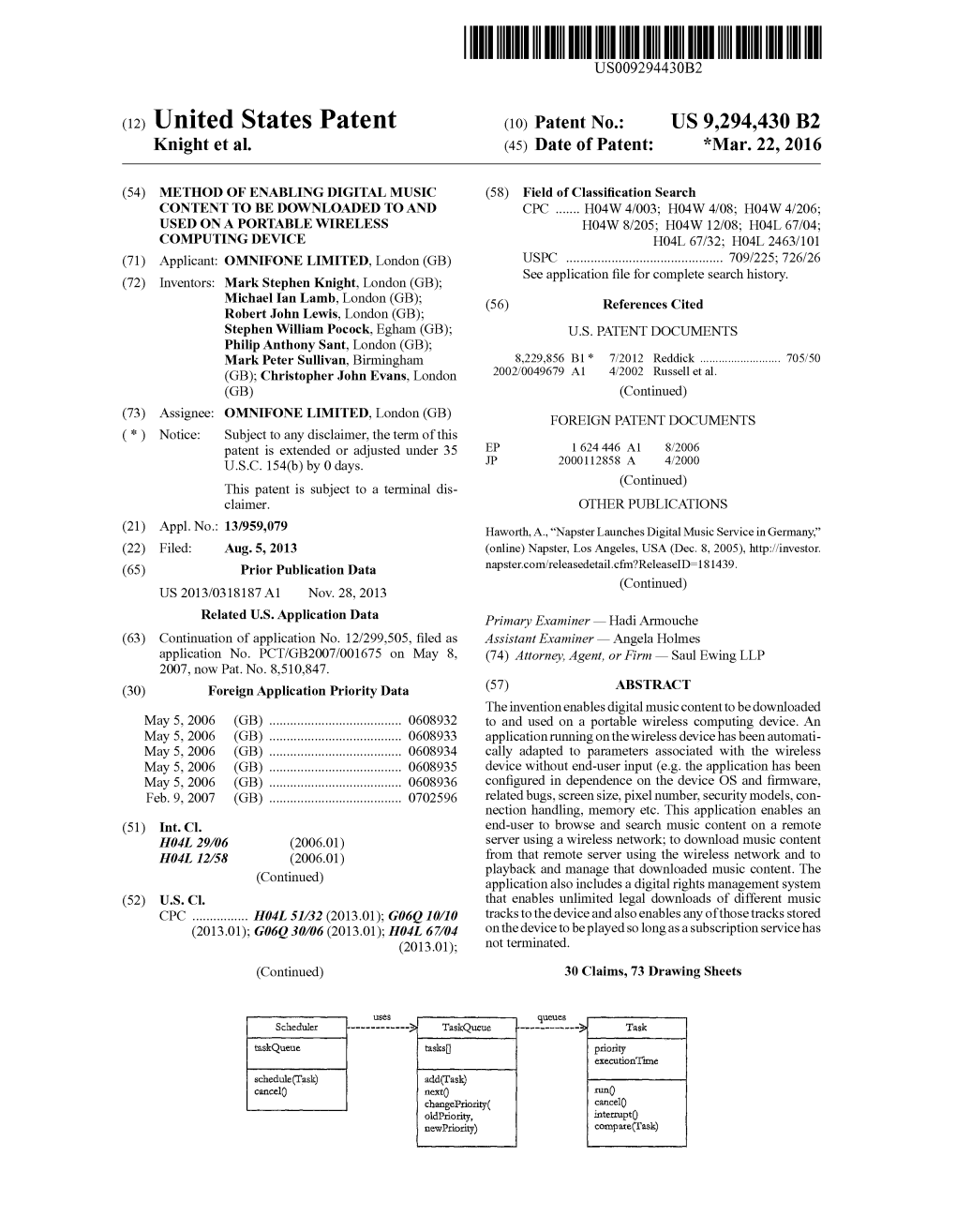 (12) United States Patent (10) Patent No.: US 9.294,430 B2 Knight Et Al