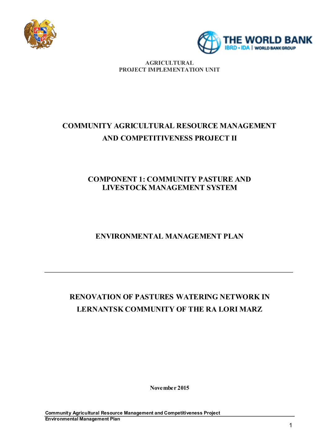 Community Agricultural Resource Management and Competitiveness Project Ii