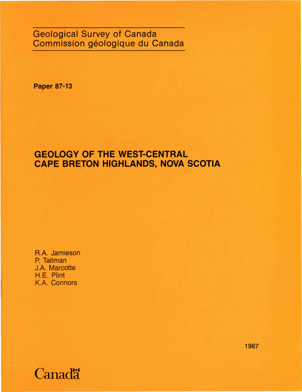 Geology of the West-Central Cape Breton Highlands, Nova Scotia