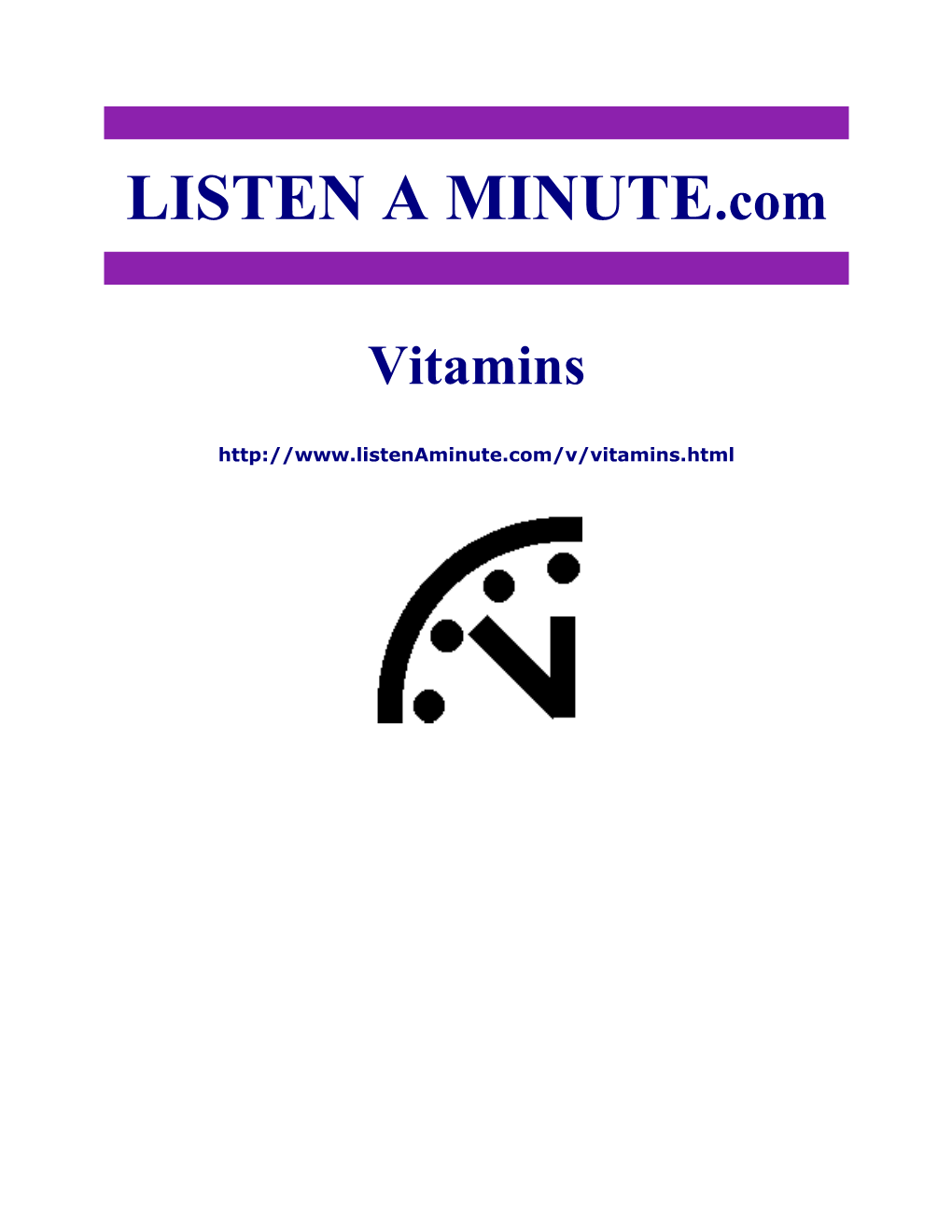 Listen a Minute.Com - ESL Listening - Vitamins