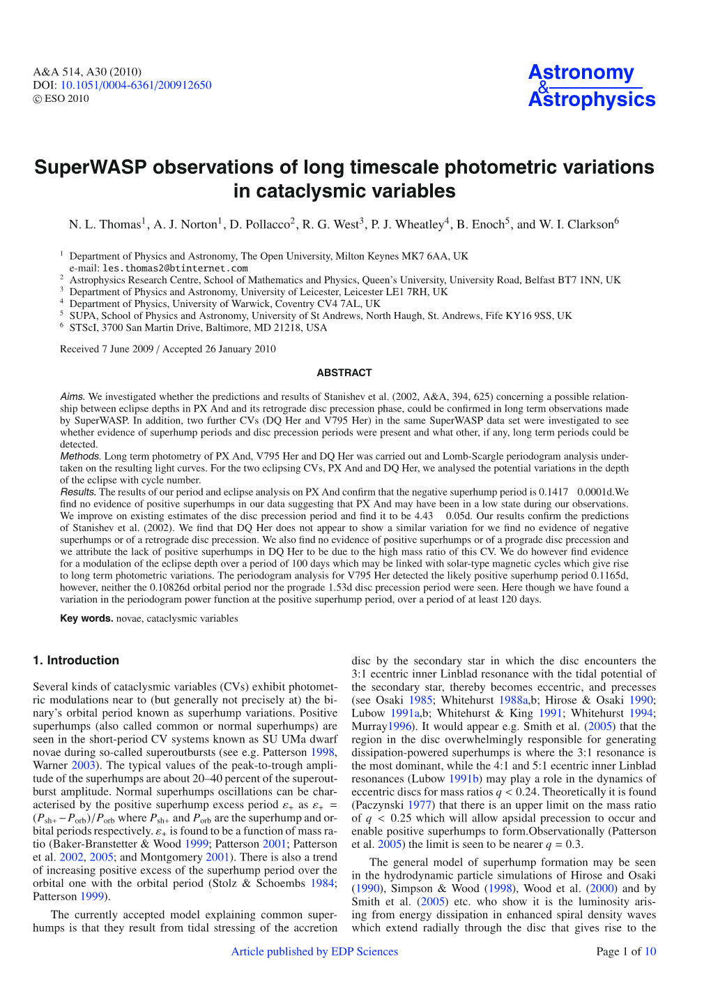 Superwasp Observations of Long Timescale Photometric Variations in Cataclysmic Variables