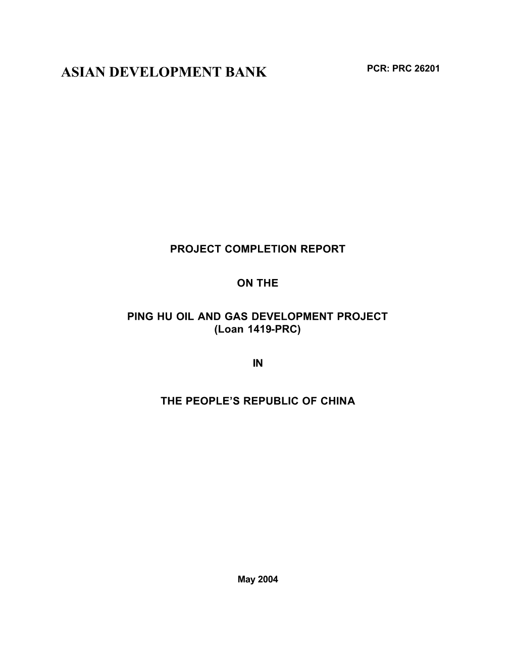 Asian Development Bank Pcr: Prc 26201