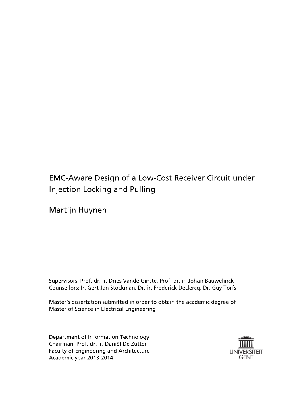 Martijn Huynen Injection Locking and Pulling EMC-Aware Design of A