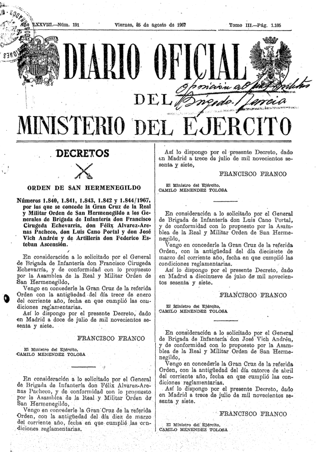 Ministeiuo 'Del Ejercito