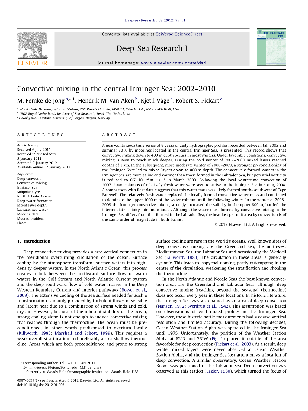 Convective Mixing in the Central Irminger Sea 2002–2010