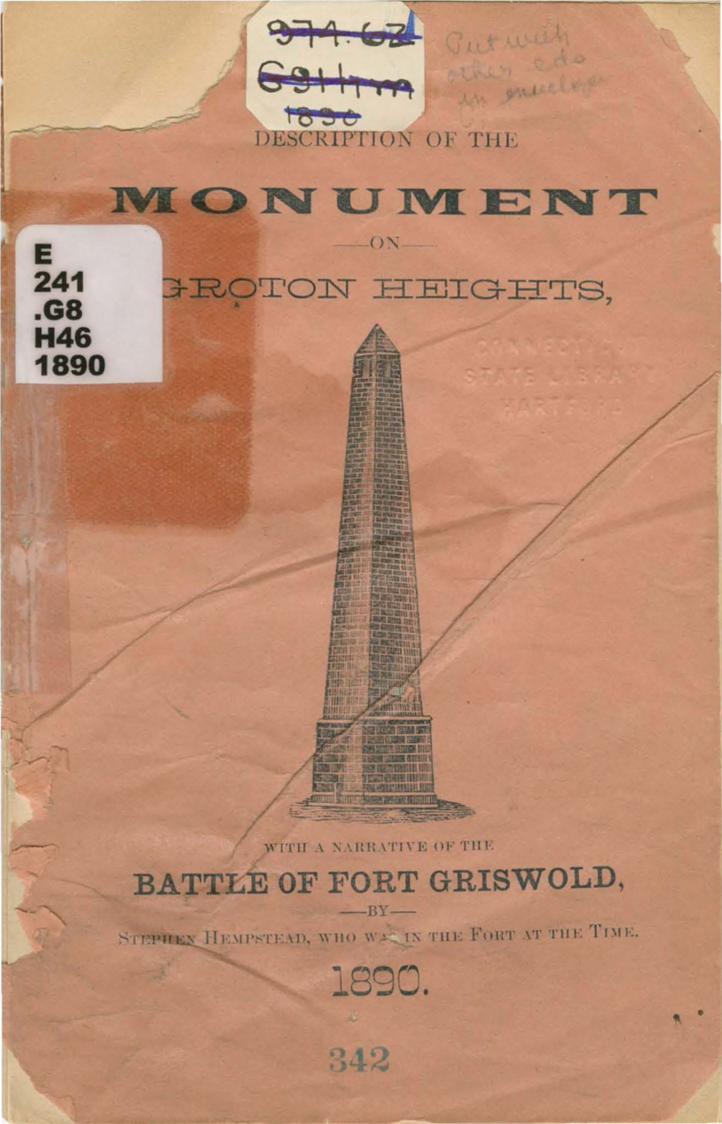 Batt~E of Fort Griswold, - By­ ~T J