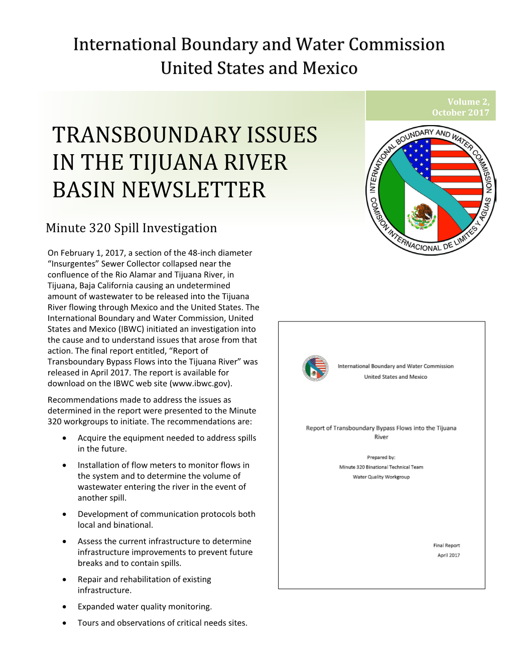 Transboundary Issues in the Tijuana River Basin Newsletter