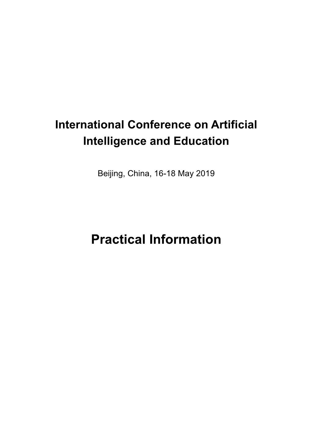 International Conference on Artificial Intelligence and Education