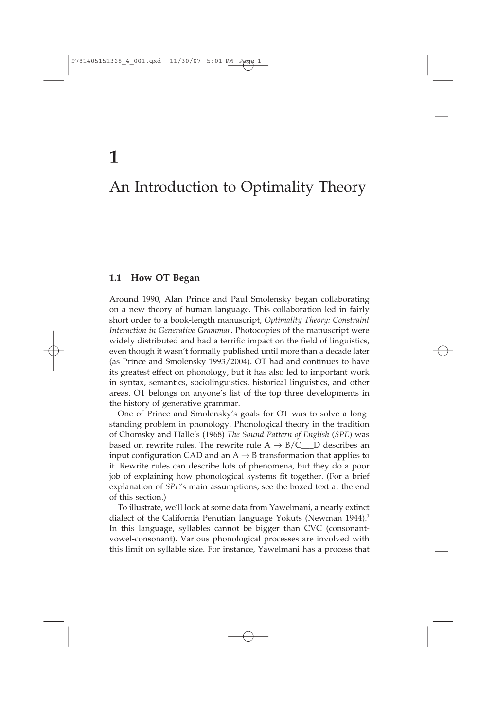 An Introduction to Optimality Theory