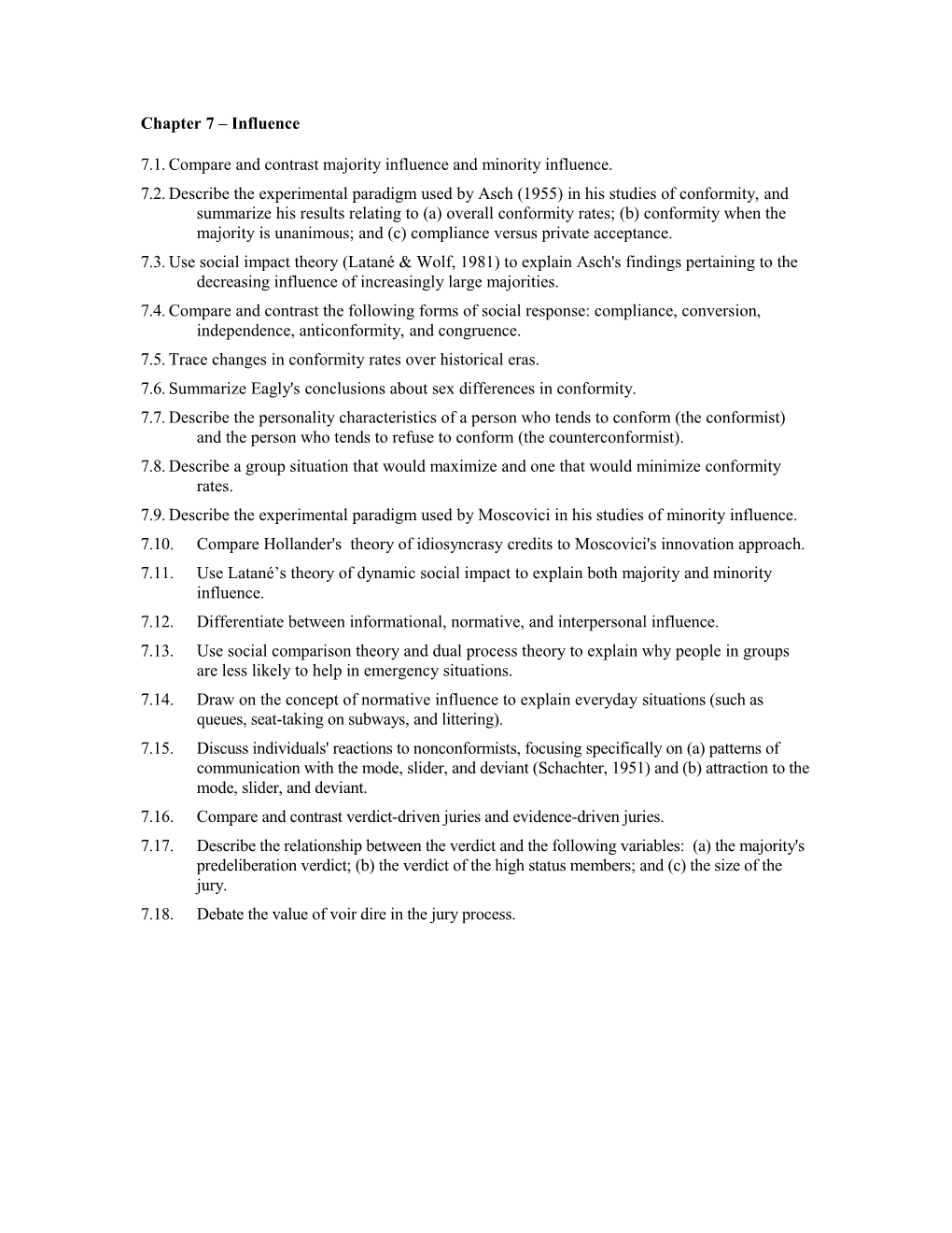 7.1. Compare and Contrast Majority Influence and Minority Influence