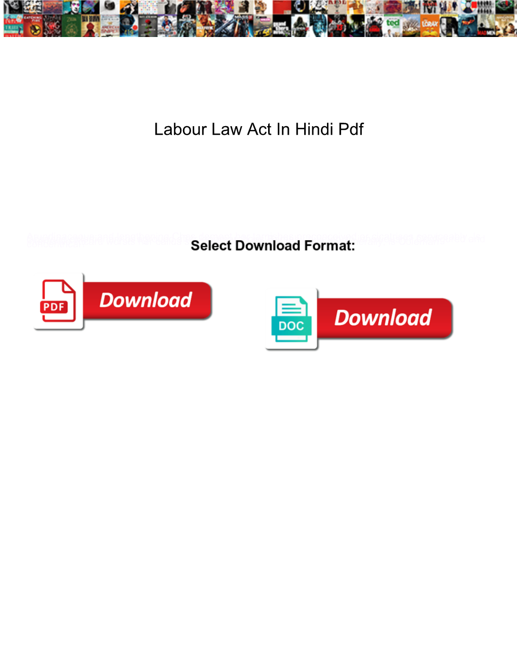 Labour Law Act in Hindi Pdf