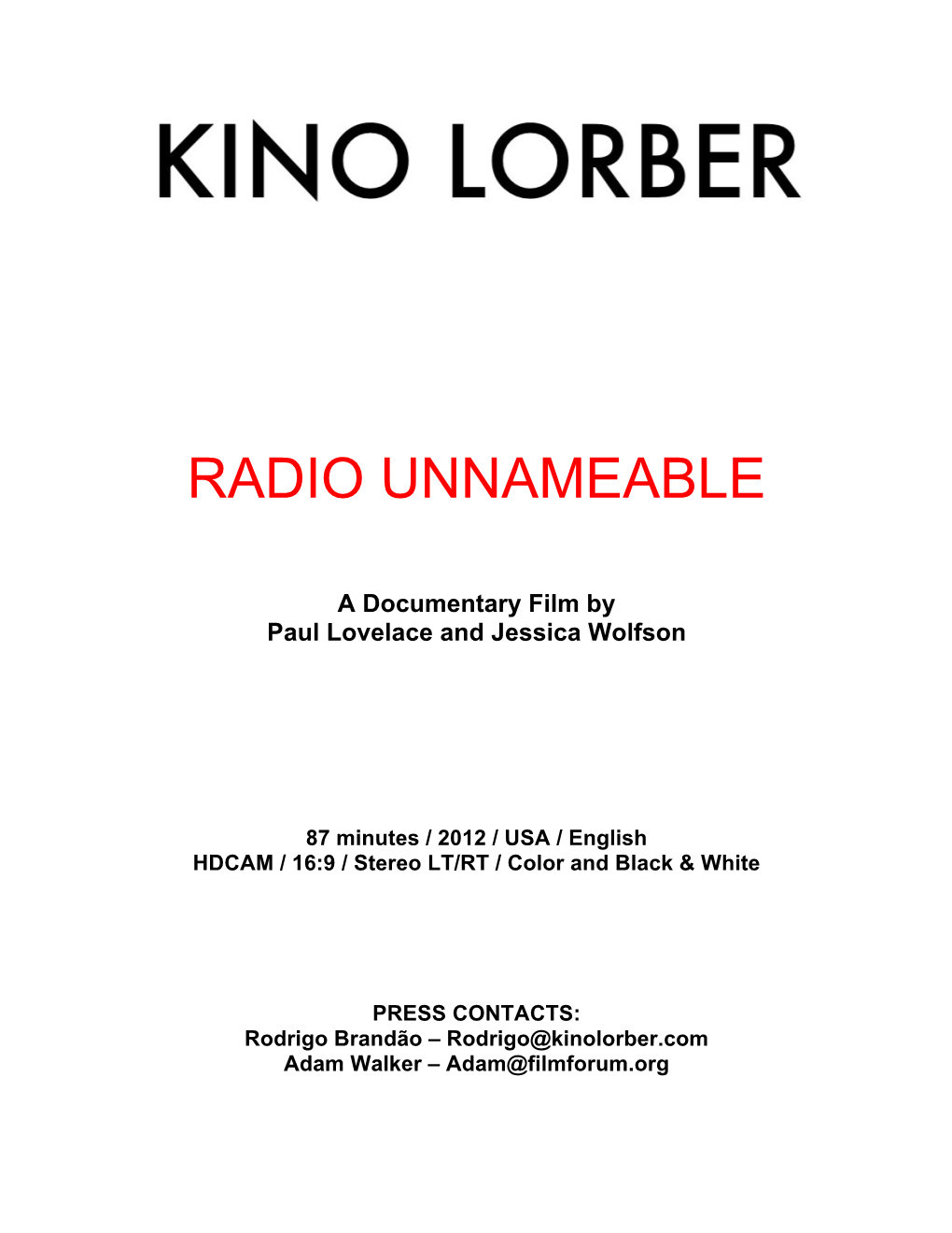 Radio Unnameable