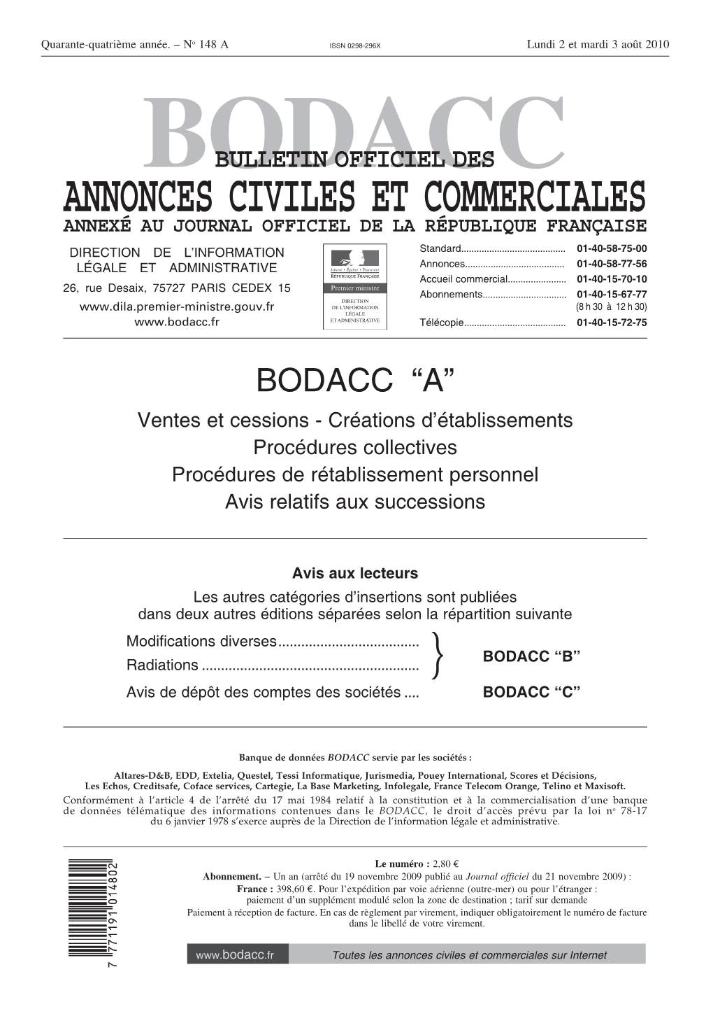 Bodacc Bulletin Officiel Des Annonces Civiles Et