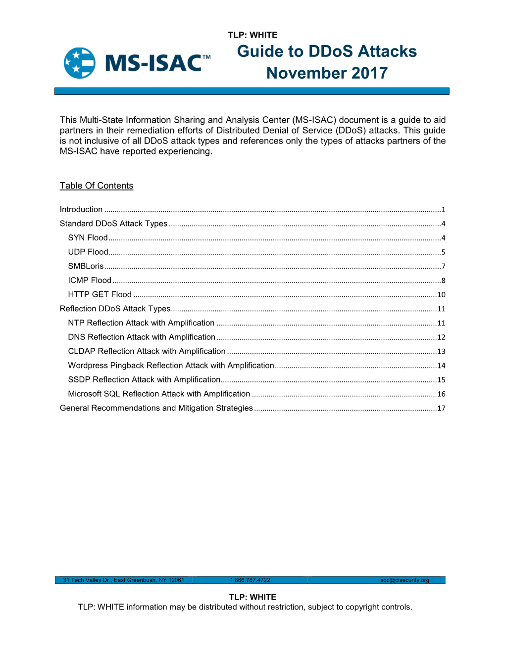 Guide to Ddos Attacks November 2017