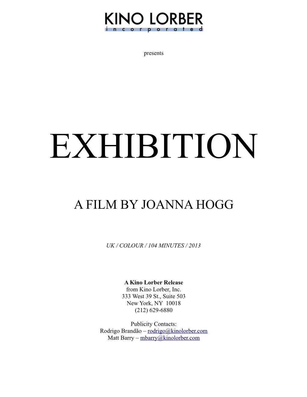 A Film by Joanna Hogg