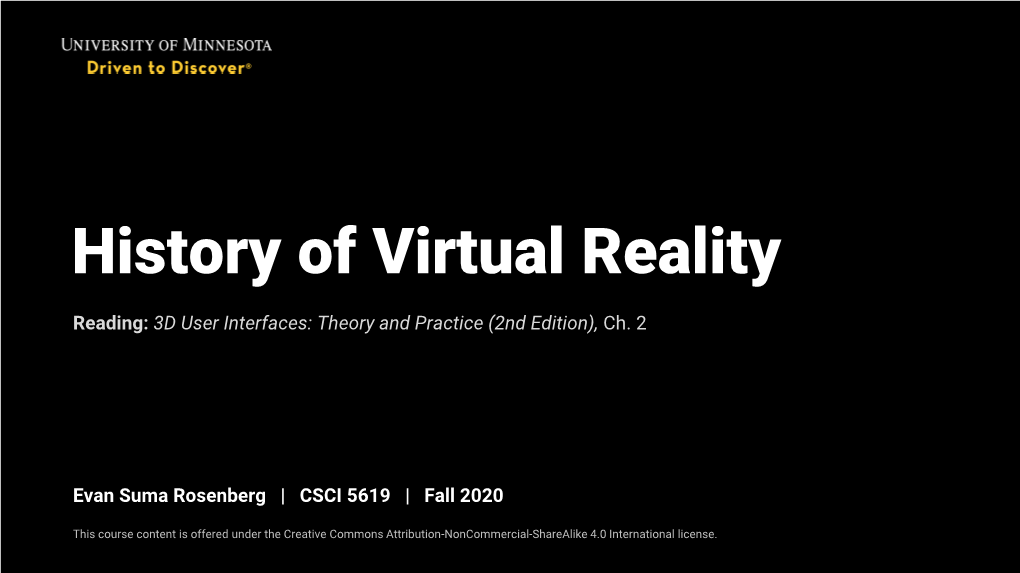 History of Virtual Reality