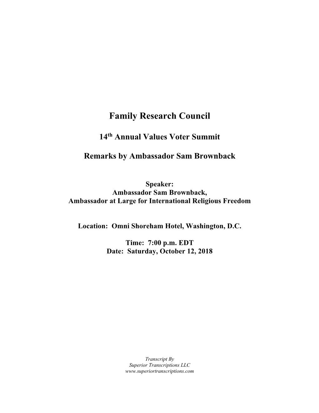 Family Research Council