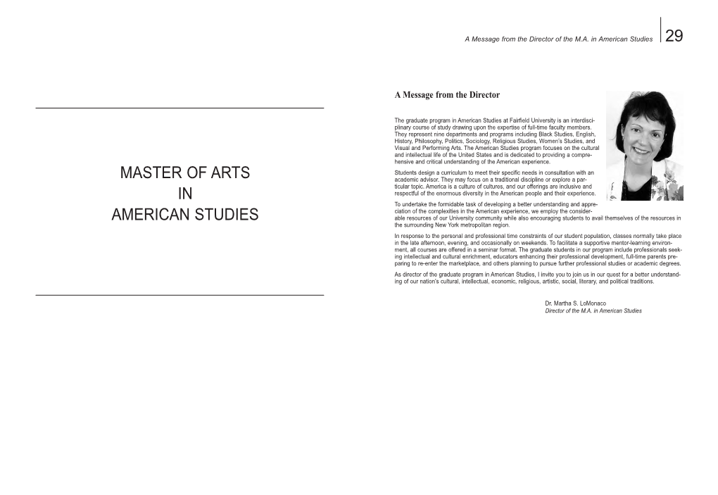 Master of Arts in American Studies