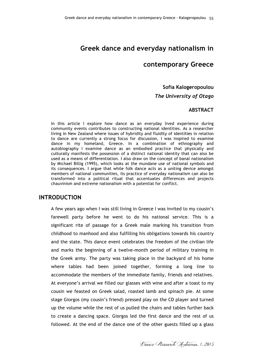 Greek Dance and Everyday Nationalism in Contemporary Greece - Kalogeropoulou 55