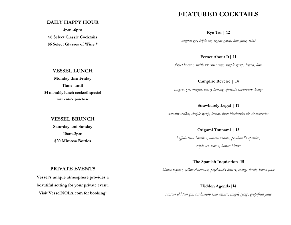 Featured Cocktails