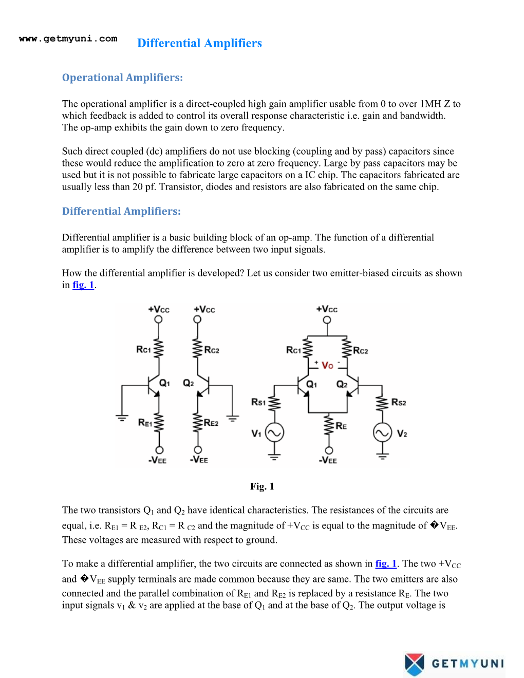 Differential Amplifiers