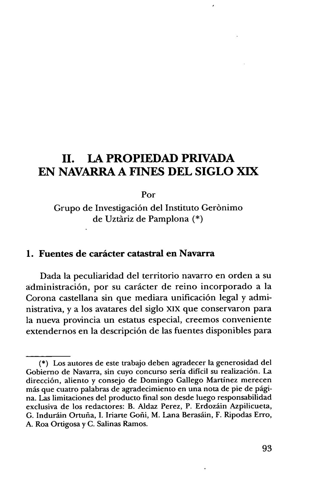 Ii. La Propiedad Privada En Navarra a Fines Del Siglo Xix