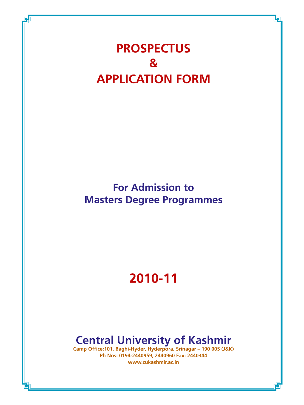 Prospectus & Application Form