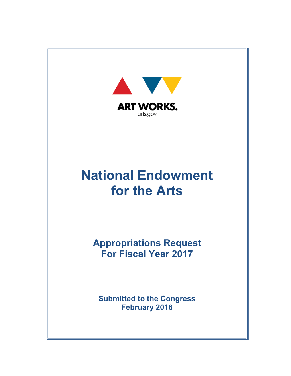 Fiscal Year 2017 Appropriations Request