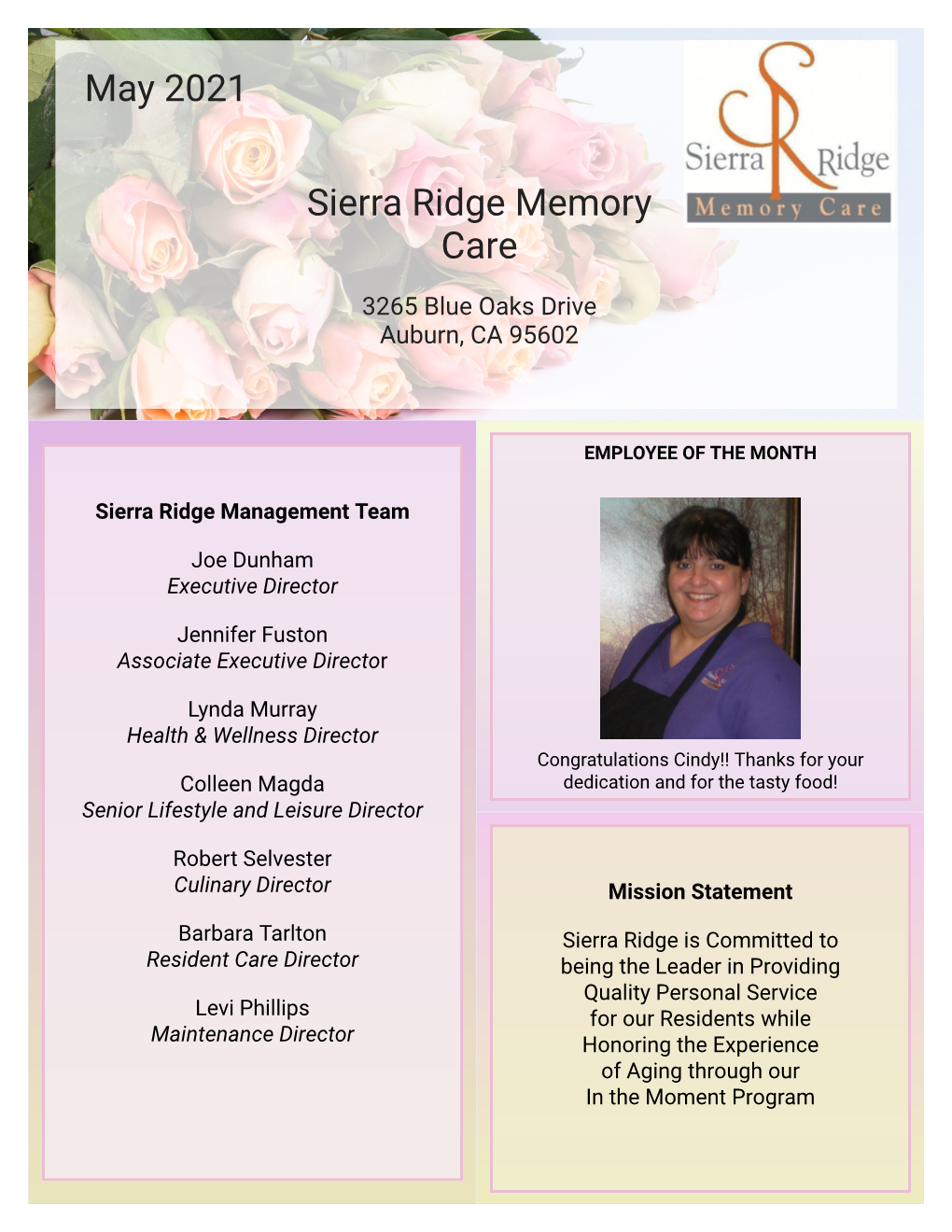 May 2021 Sierra Ridge Memory Care