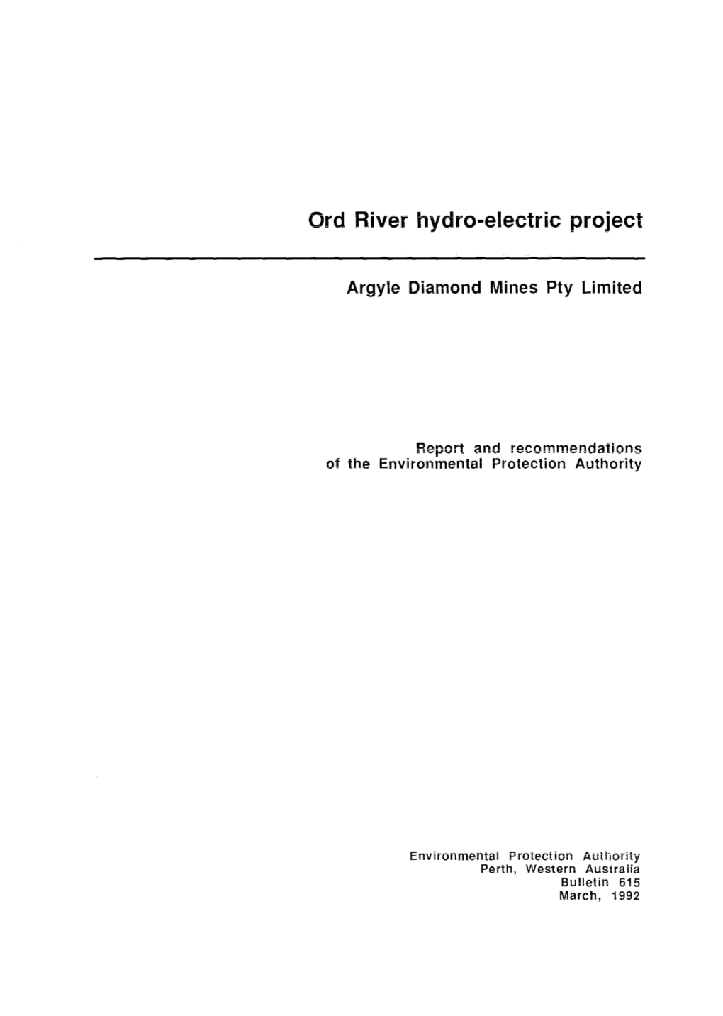 Ord River Hydro-Electric Project