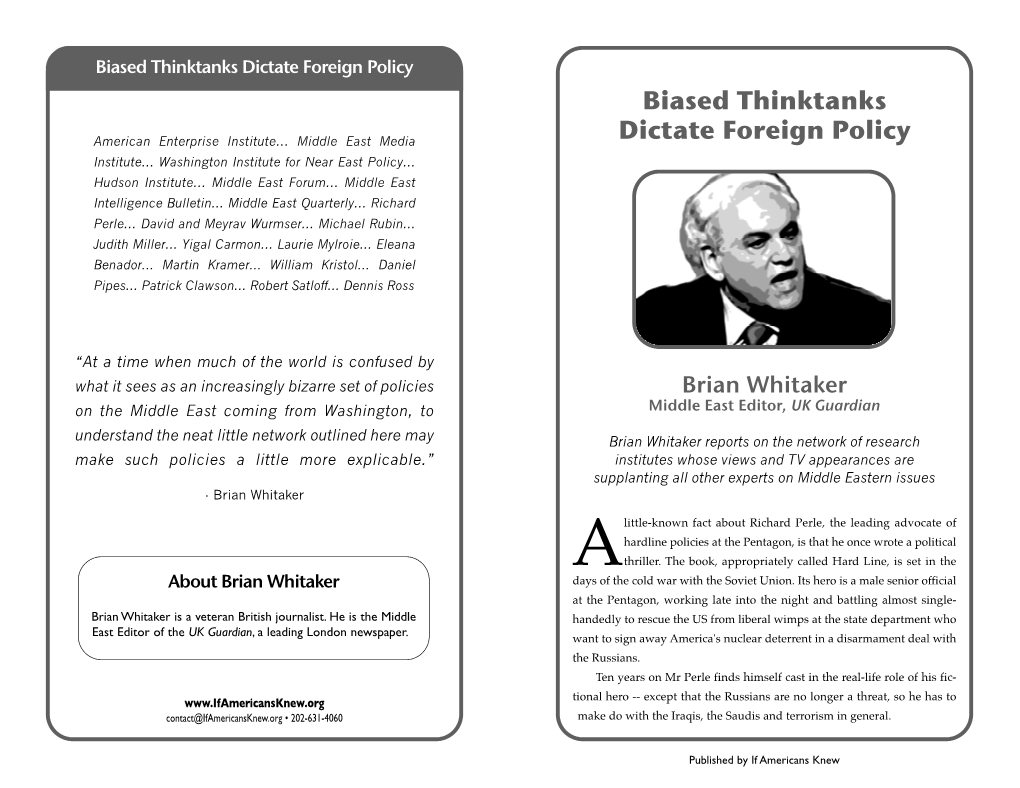 US Thinktanks Booklet.Qxd