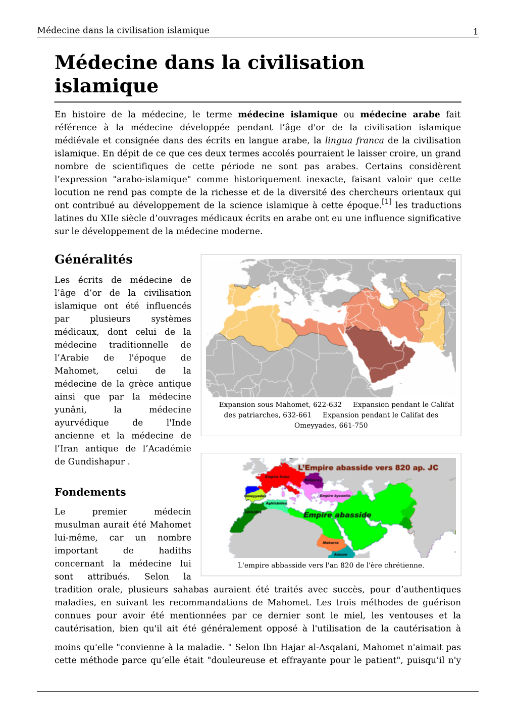 Médecine Dans La Civilisation Islamique 1 Médecine Dans La Civilisation Islamique