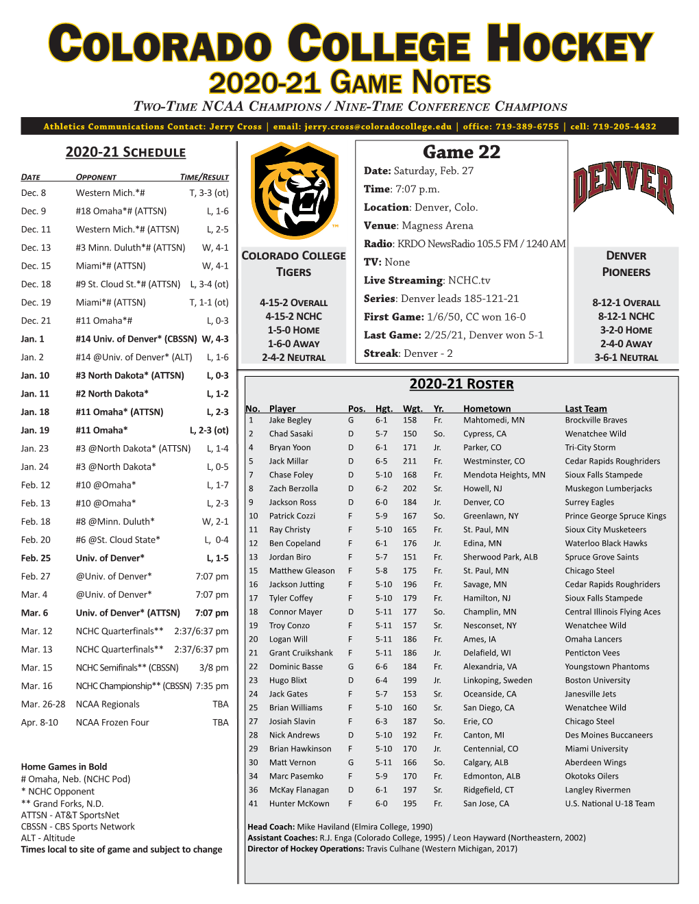 Colorado College Hockey