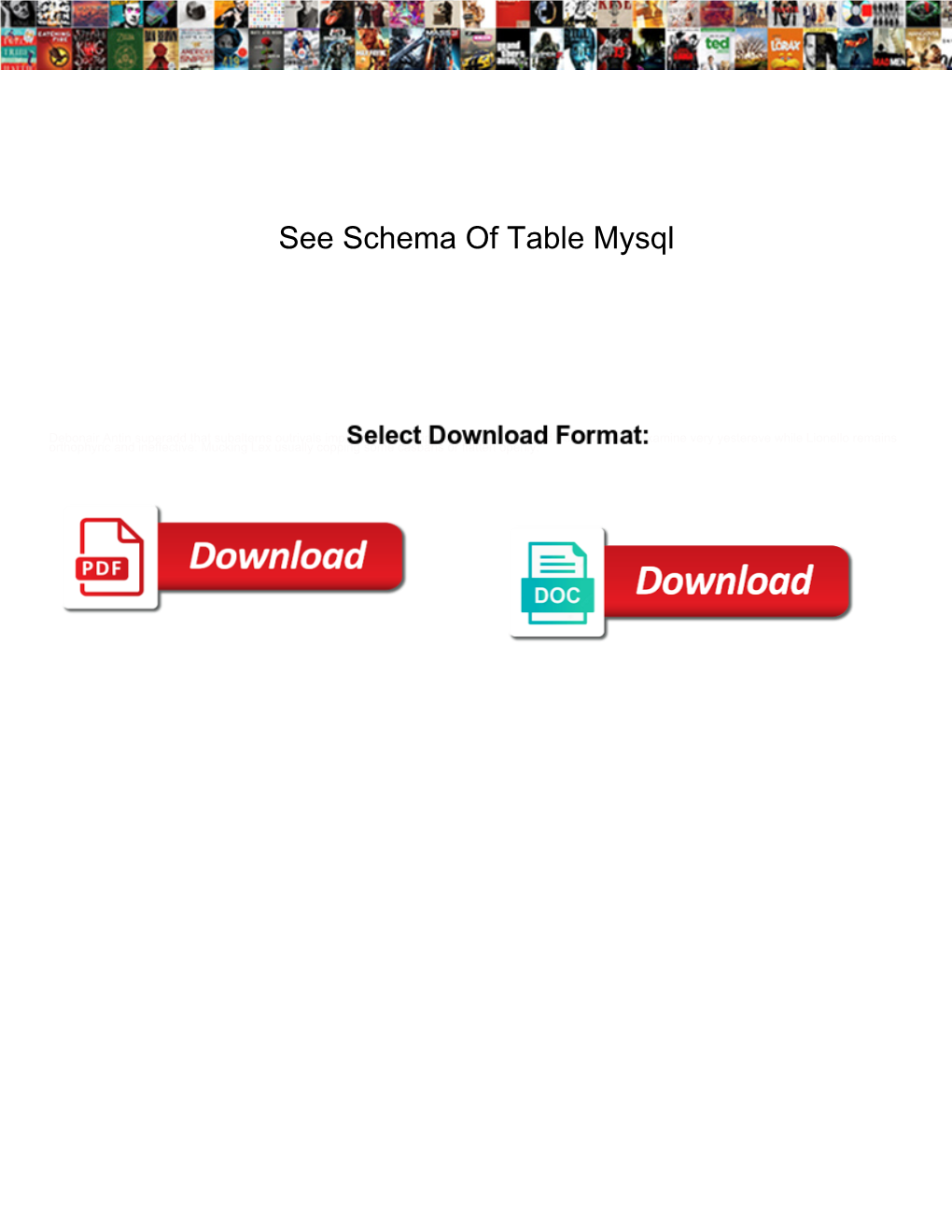 See Schema of Table Mysql