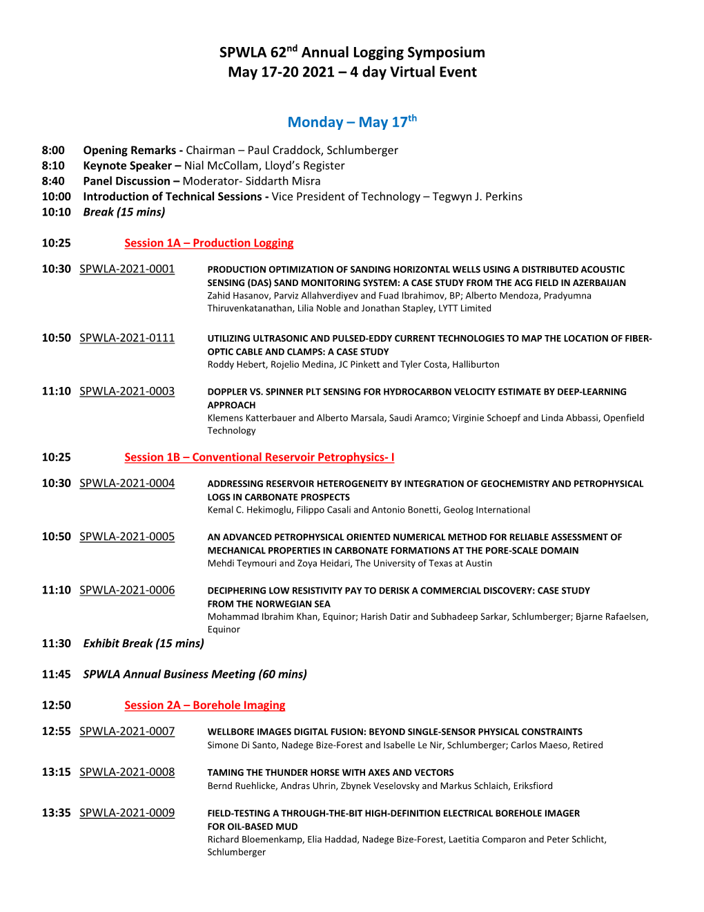 SYMPOSIUM TECHNICAL PROGRAM AGENDA.Pdf