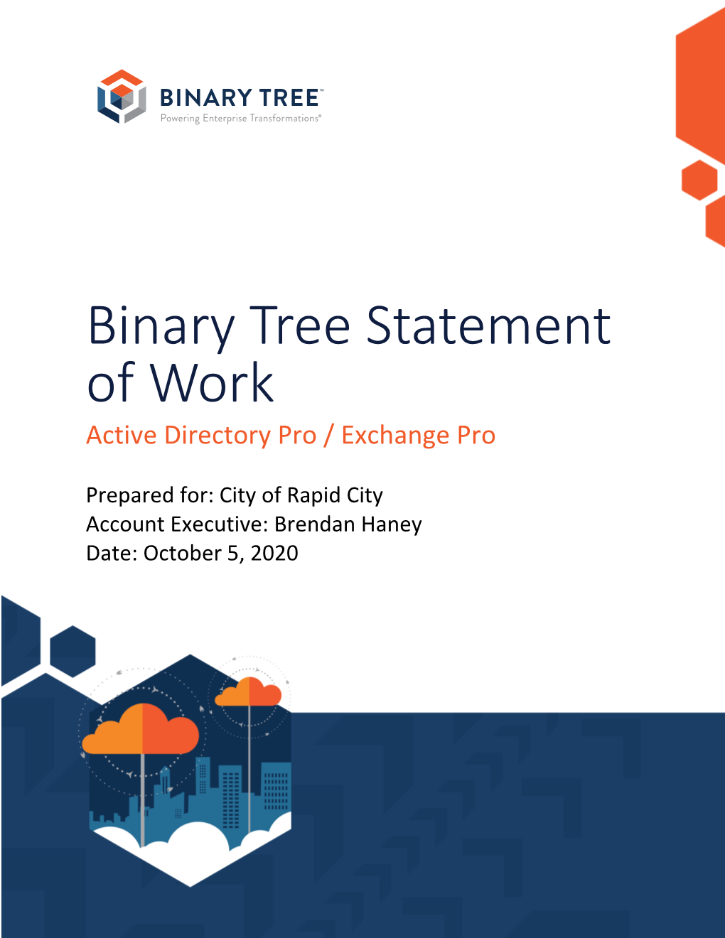 Binary Tree Statement of Work Active Directory Pro / Exchange Pro