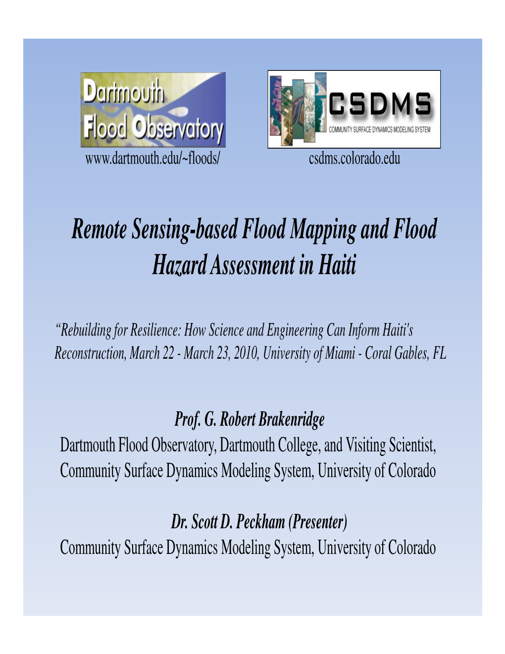Remote Sensing-Based Flood Mapping and Flood Hazard Assessment in Haiti