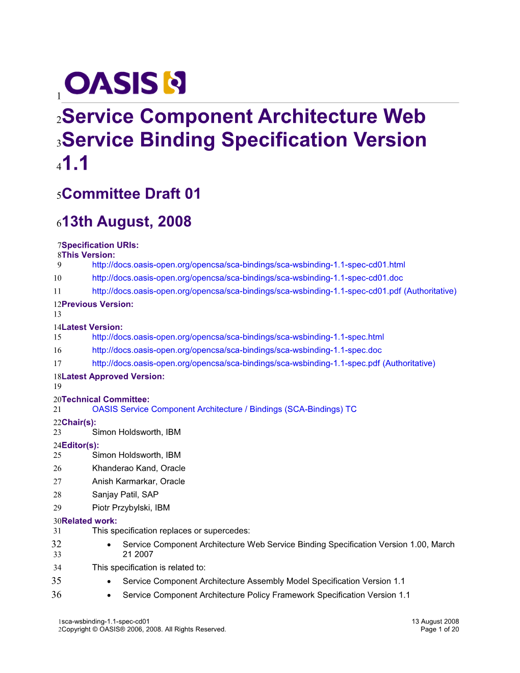 SCA WS Binding 1.1