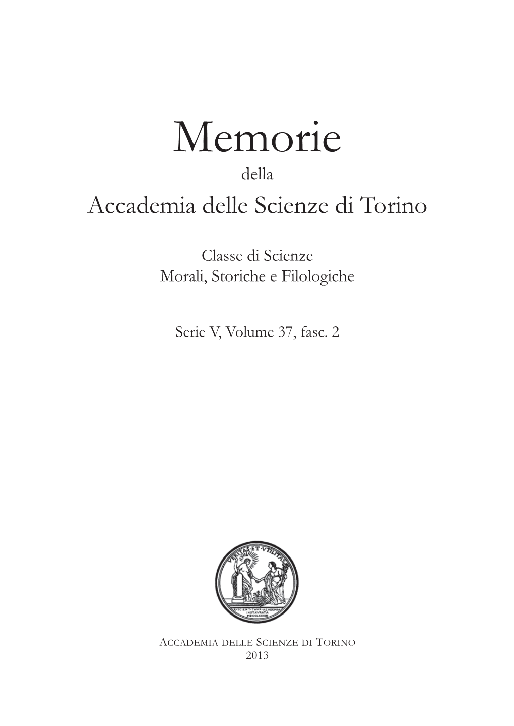 Memorie Della Accademia Delle Scienze Di Torino