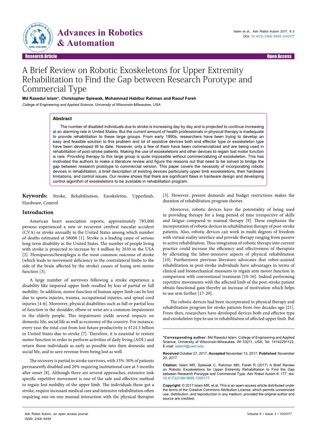 A Brief Review on Robotic Exoskeletons for Upper Extremity