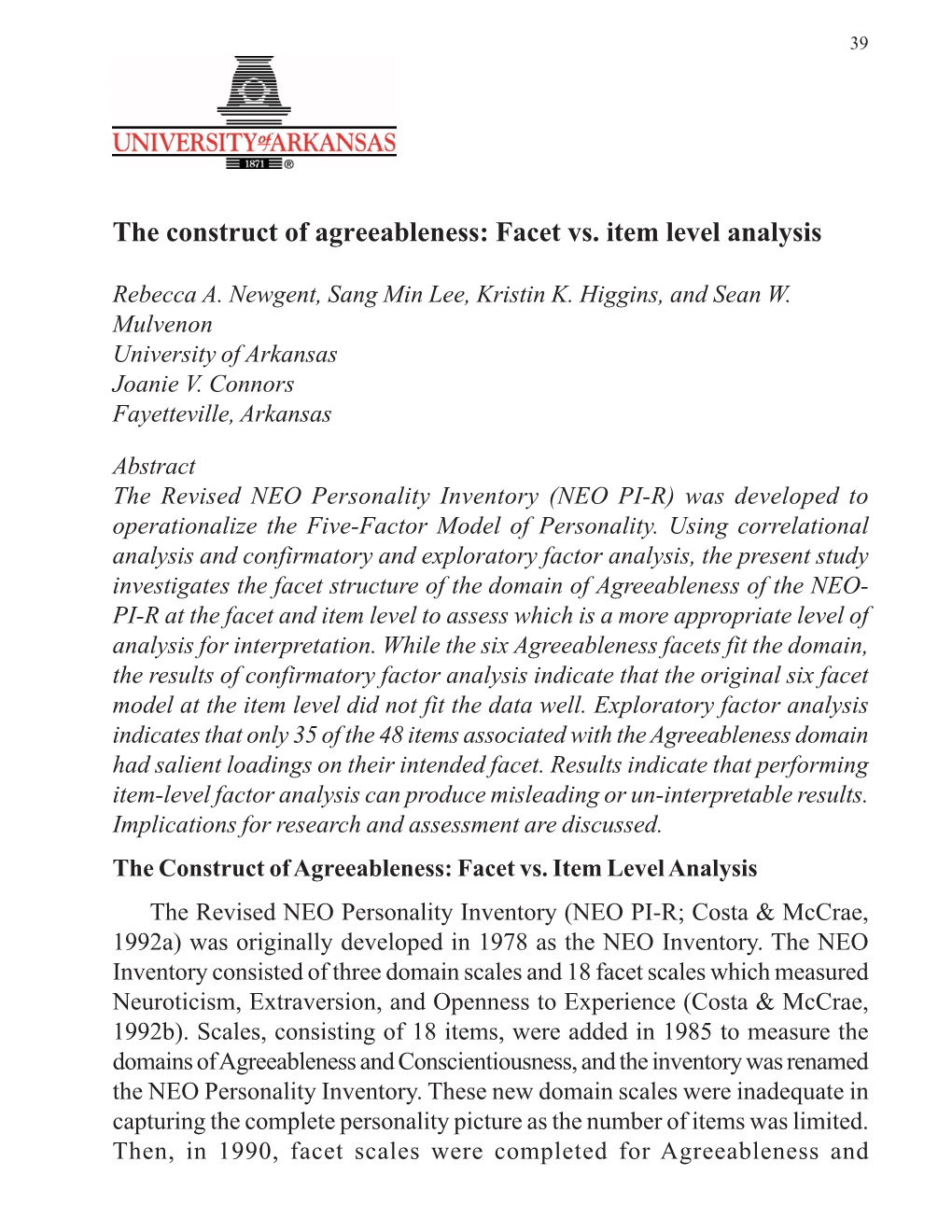 The Construts of Agreeableness.Pmd