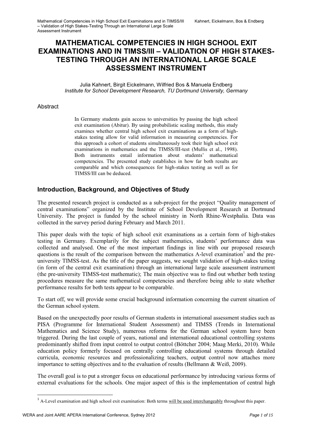 Mathematical Competencies in High School Exit