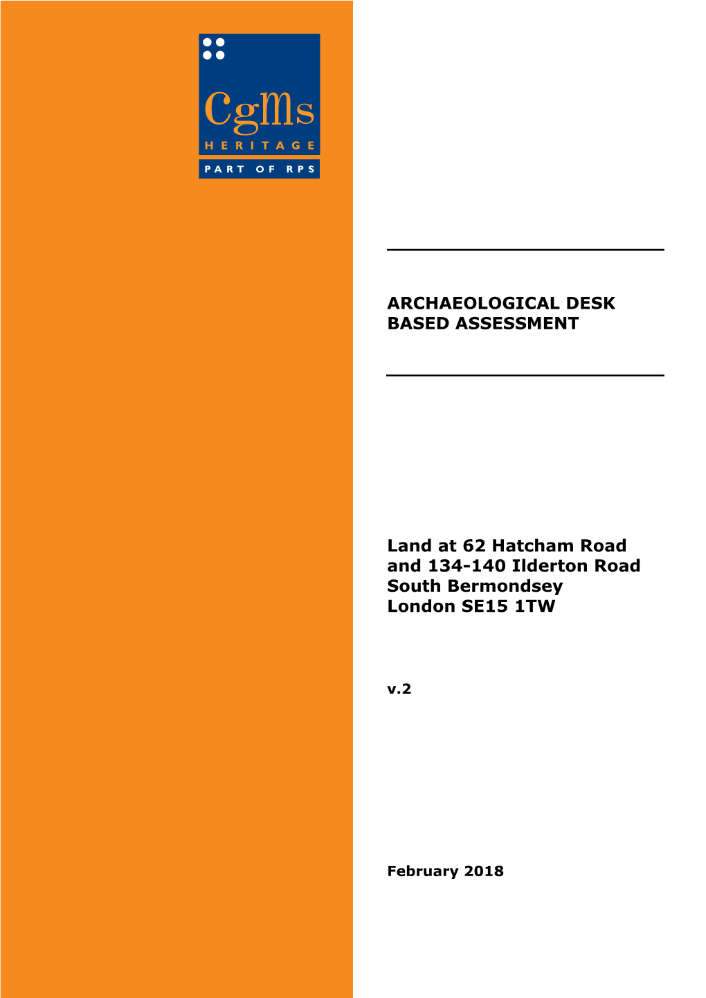 Archaeological Desk Based Assessment