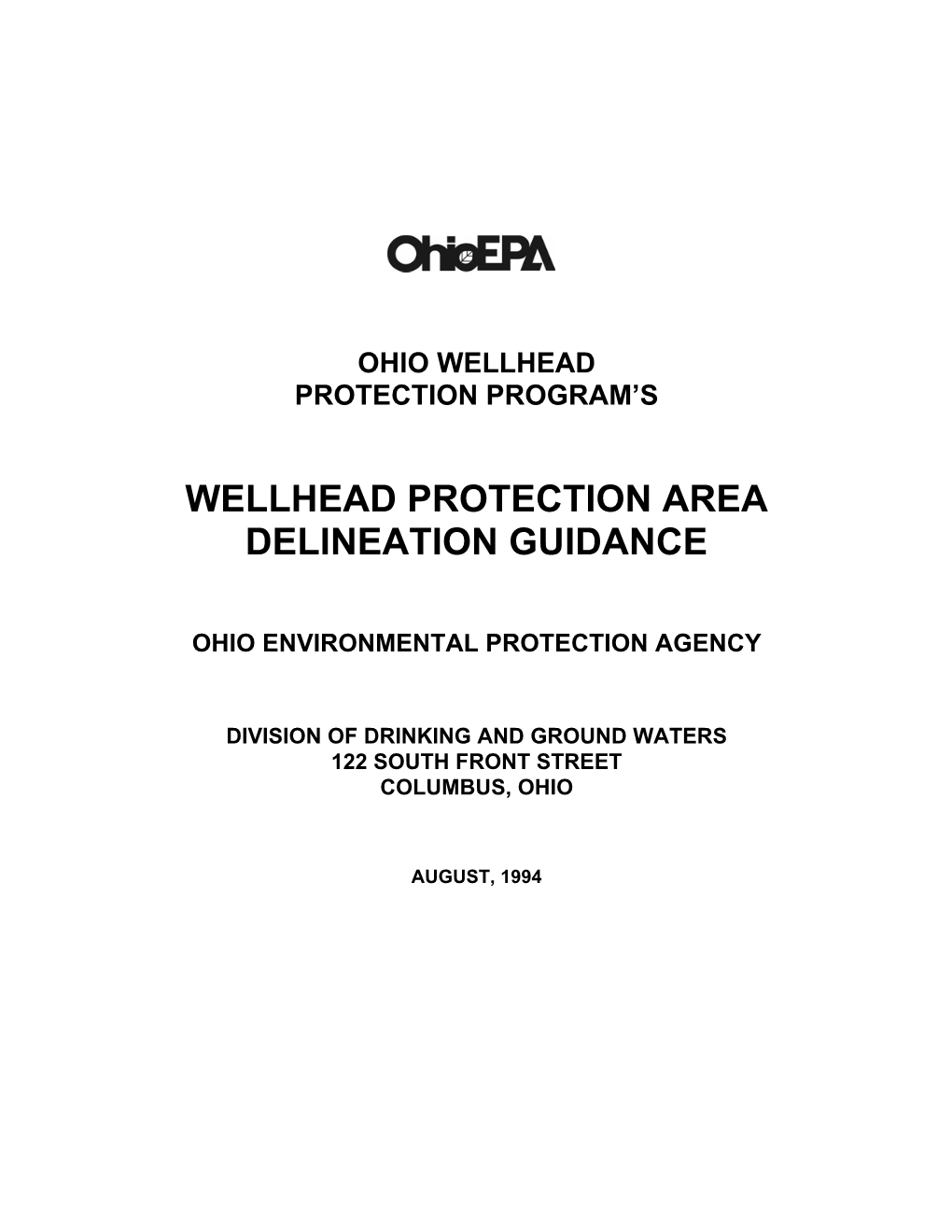Wellhead Protection Area Delineation Guidance
