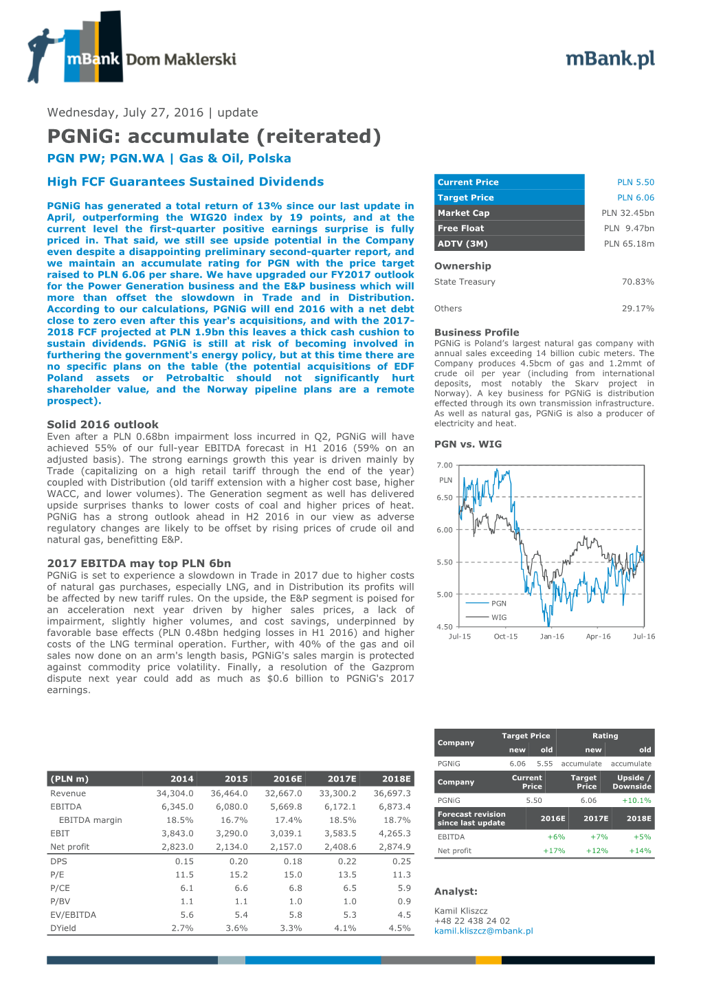Pgnig: Accumulate (Reiterated) PGN PW; PGN.WA | Gas & Oil, Polska