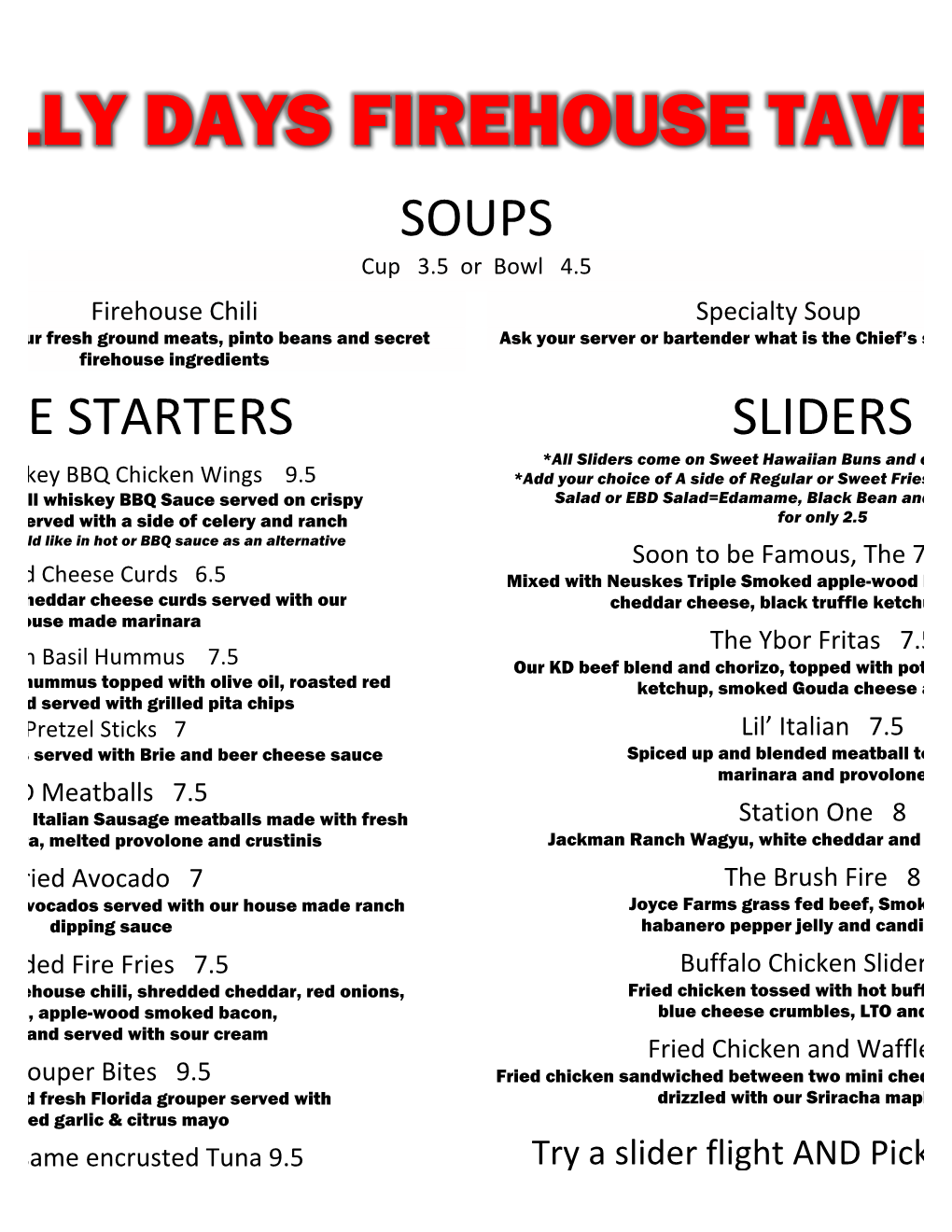 KD Menu Revised and Final